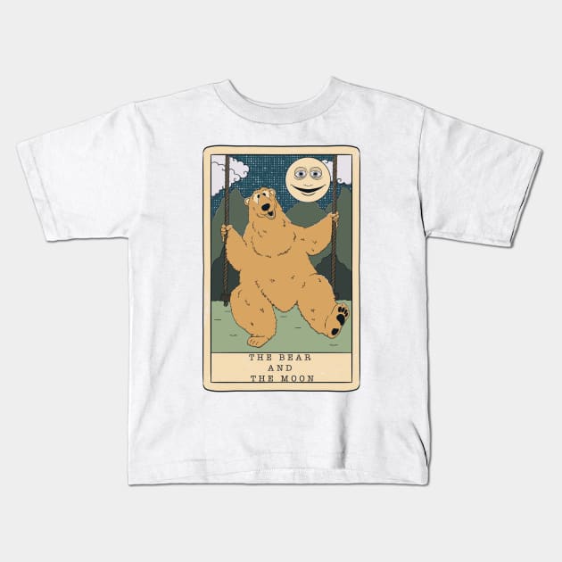 The bear and the moon Kids T-Shirt by aStro678